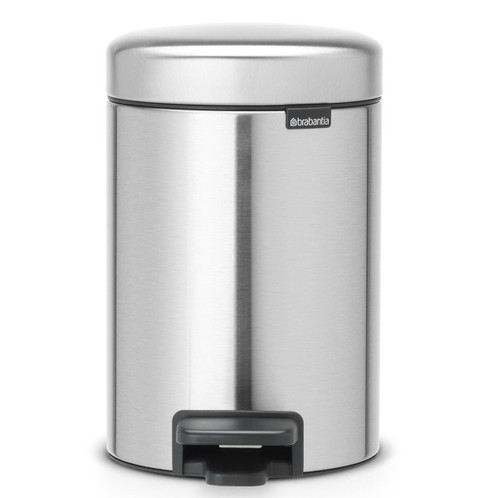 Matt Steel Fingerprint Proof Brabantia newIcon Pedal Bin 3 Litre