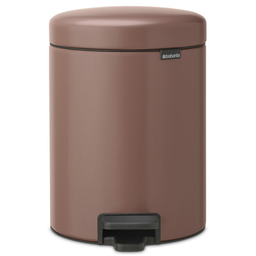 Satin Taupe Brabantia newIcon Pedal Bin 5 Litre Plastic Bucket