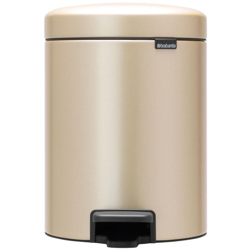 Metallic Gold Brabantia newIcon Pedal Bin 5 Litre Plastic Bucket