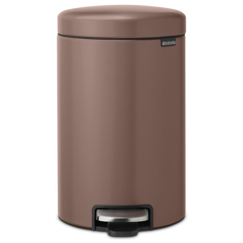 Satin Taupe Brabantia newIcon Pedal Bin 12 Litre Plastic Bucket