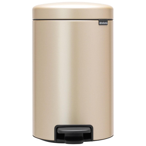 Metallic Gold Brabantia newIcon Pedal Bin 12 Litre Plastic Bucket