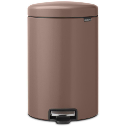 Satin Taupe Brabantia newIcon Pedal Bin 20 Litre Plastic Bucket