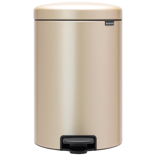 Metallic Gold Brabantia newIcon Pedal Bin 20 Litre Plastic Bucket