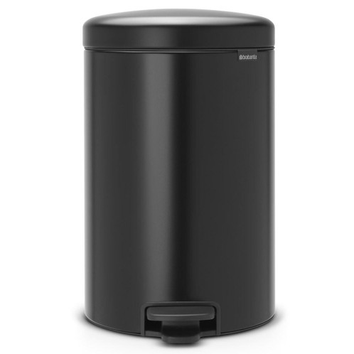 Matt Black Brabantia newIcon Pedal Bin 20 Litre Plastic Bucket