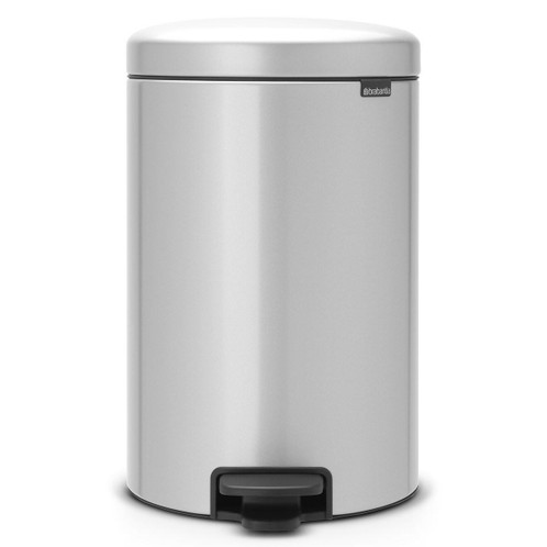 Metallic Grey Brabantia newIcon Pedal Bin 20 Litre Plastic Bucket