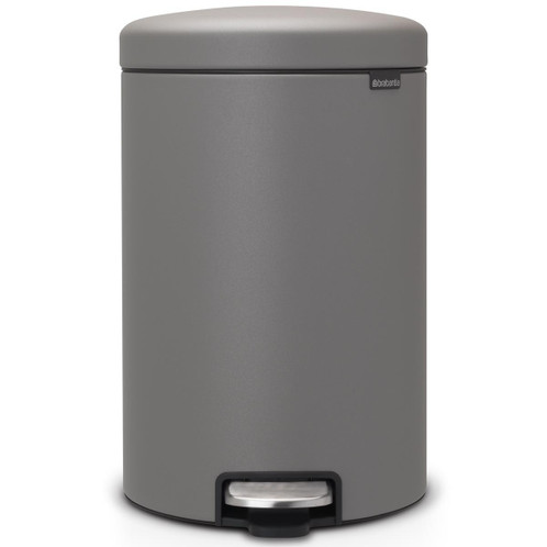 Mineral Concrete Grey Brabantia newIcon Pedal Bin 20 Litre Plastic Bucket