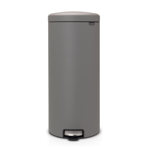 Mineral Concrete Grey Brabantia newIcon Pedal Bin 30 Litre Plastic Bucket