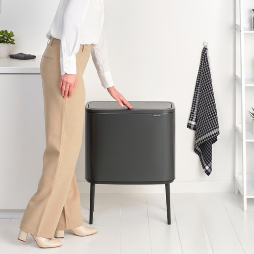 Confident Grey Brabantia Bo Touch Bin 36 Litre Lifestyle