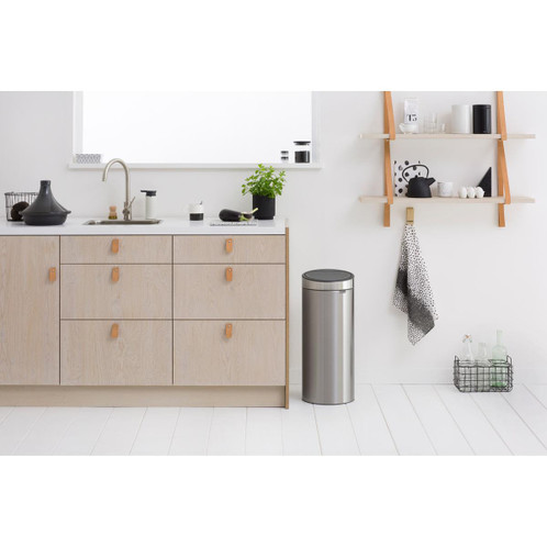 Matt Steel Fingerprint Proof Brabantia Touch Bin New 30 Litre Lifestyle