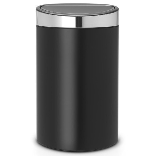 Matt Black With Matt Steel Fingerprint Proof Lid Brabantia Touch Bin 40 Litre