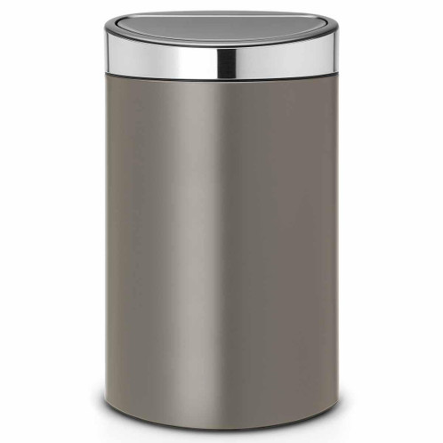 Platinum With Matt Steel Lid Brabantia Touch Bin 40 Litre