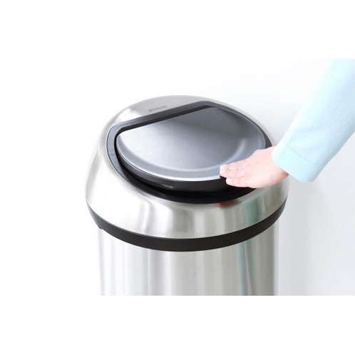 Matt steel Fingerprint Proof Lid Brabantia Touch Bin 60 Litre Touch Lid