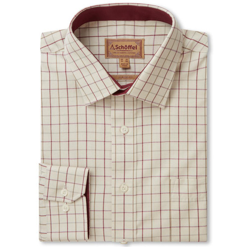 Damson Tattersall Schoffel Mens Burnham Tattersall Shirt