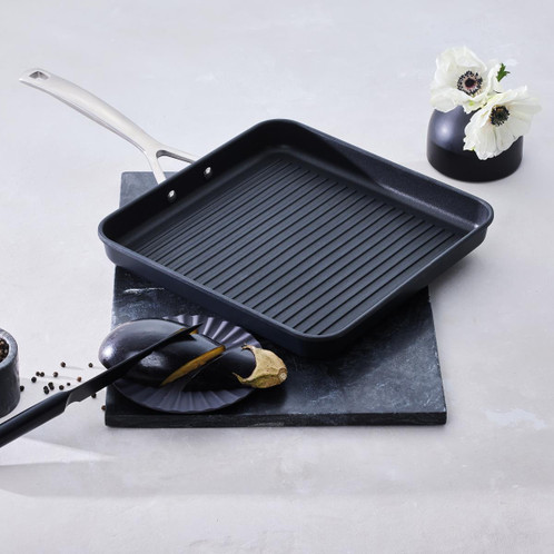 Le Creuset Toughened Non-Stick 28cm Ribbed Square Grill Lifestyle