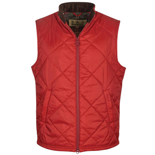 Dark Red Barbour Mens Finn Quilted Gilet