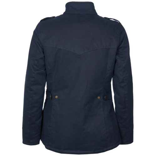 Navy Barbour Winter Defence Wax Jacket Rear