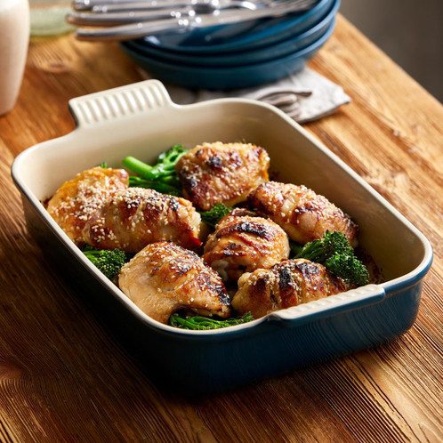 Le Creuset 19cm Stoneware Heritage Rectangular Dish Deep Teal