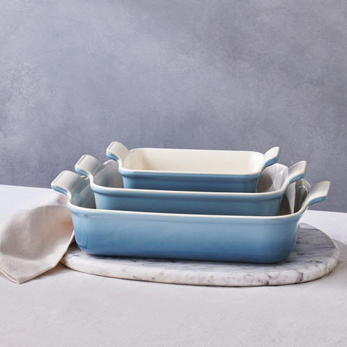 Le Creuset 19cm Stoneware Heritage Rectangular Dish Chambray