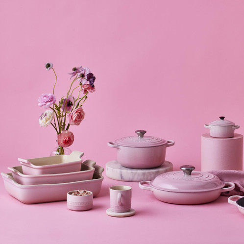 Le Creuset 32cm Stoneware Heritage Rectangular Dish Shell Pink