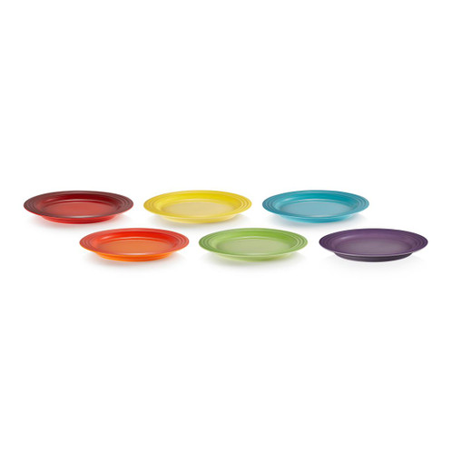 Le Creuset Stoneware Rainbow Set Of 6 Side Plates