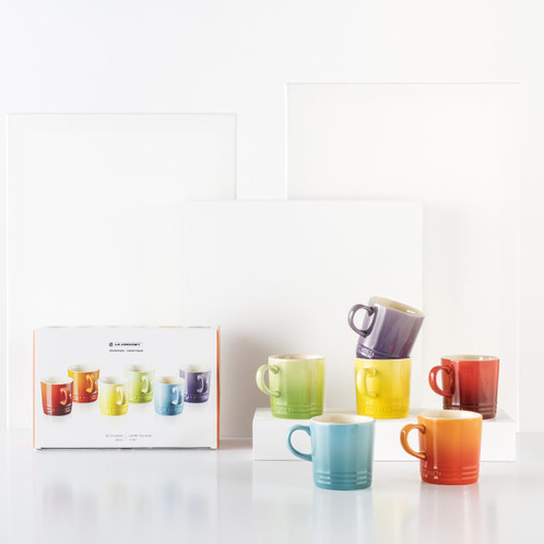 Le Creuset Stoneware Rainbow Set Of 6 London Mugs