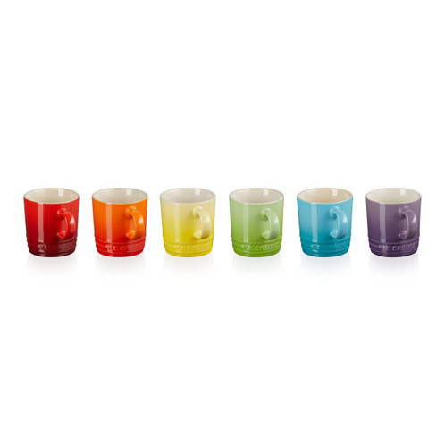 Le Creuset Stoneware Rainbow Set Of 6 London Mugs