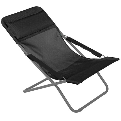 Black Lafuma Transabed Batyline ISO Sunlounger