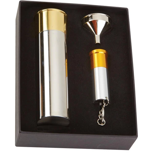 Stainless Steel Bisley Cartridge Flask & Torch Gift Set