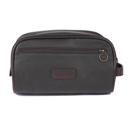 Olive Barbour Mens Wax Washbag