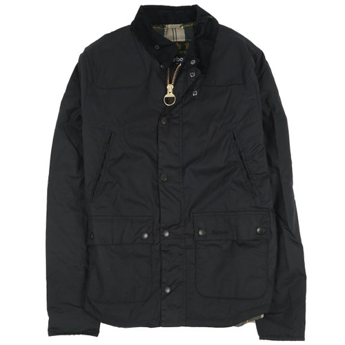 Navy Barbour Mens Reelin Wax Jacket