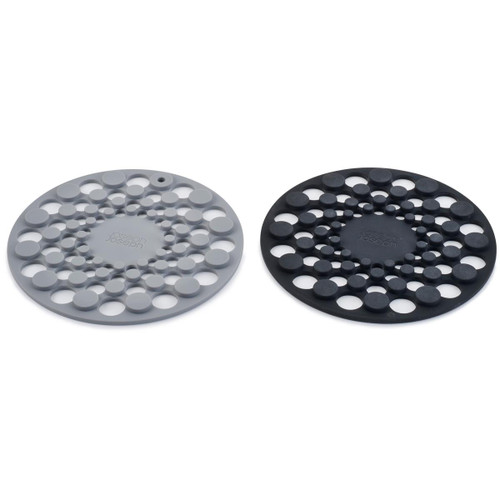 Grey Joseph Joseph Spot-On Set of 2 Round Silicone Trivets Grey Joseph Joseph Spot-On Set of 2 Round Silicone Trivets
