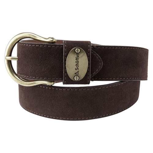 Dark Brown Schoffel Womens Suede Belt