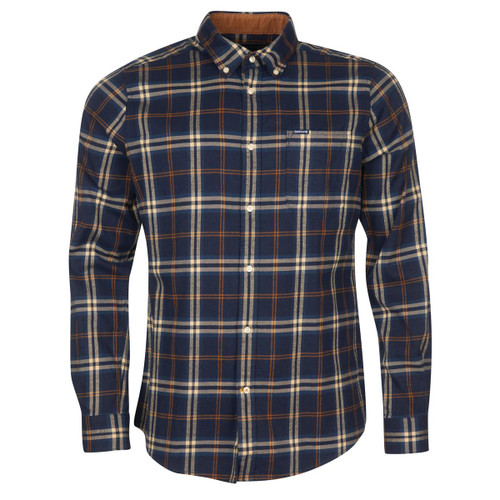 Blue Barbour Mens Crossfell Tailored Shirt