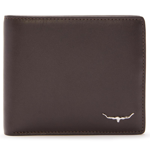 Chocolate R. M. Williams Mens City Slim Bi-Fold Wallet