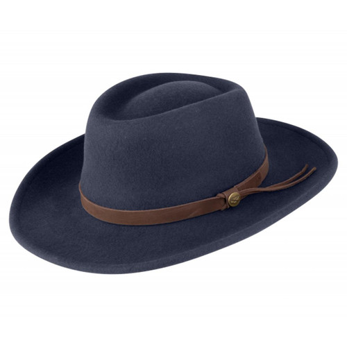 Navy Hoggs Of Fife Perth Crushable Felt Hat