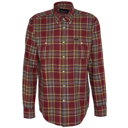 Merlot Barbour Mens Singsby Thermo Weave Shirt