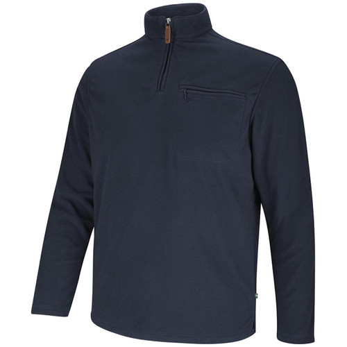 Navy Hoggs Of Fife Mens Islander 1/4 Zip Micro Fleece Sweater