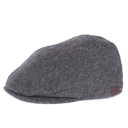 Grey Herringbone Barbour Mens Barlow Flat Cap