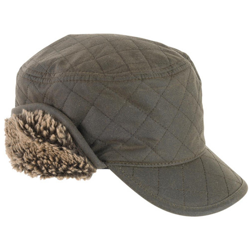 Olive Barbour Mens Stanhope Trapper Wax Hat