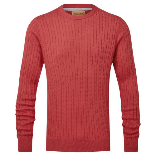 Cherry Schoffel Mens Pima Cotton Cable Crew Jumper