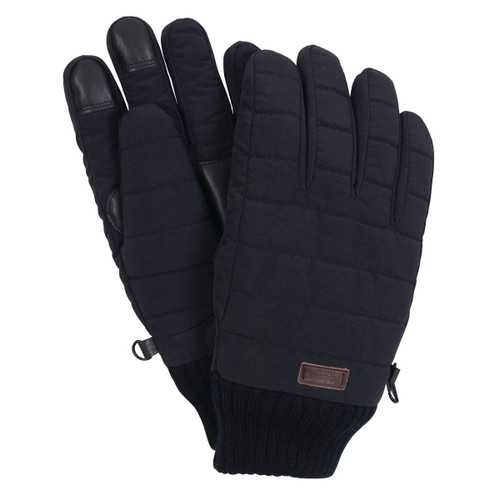 Black Barbour Mens Banff Quilted Gloves