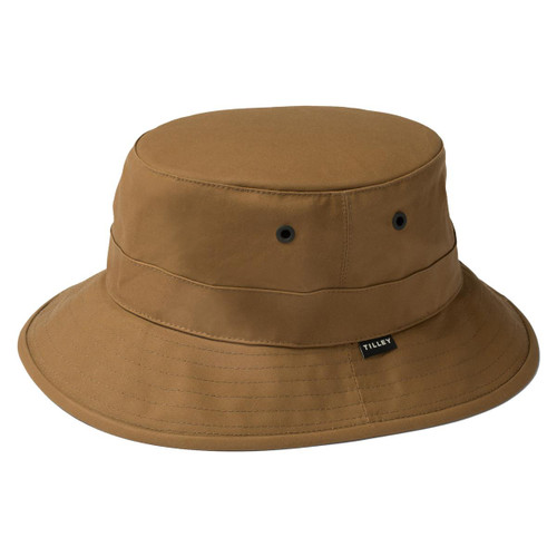 Tilley Unisex Waxed Cotton Bucket Hat in British Tan