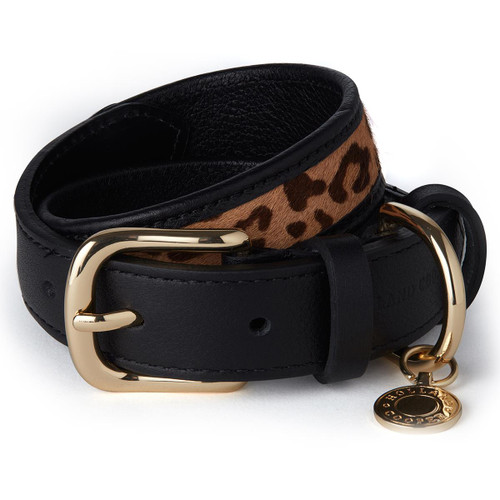 Black/ Leopard Peony Holland Cooper Classic Dog Collar