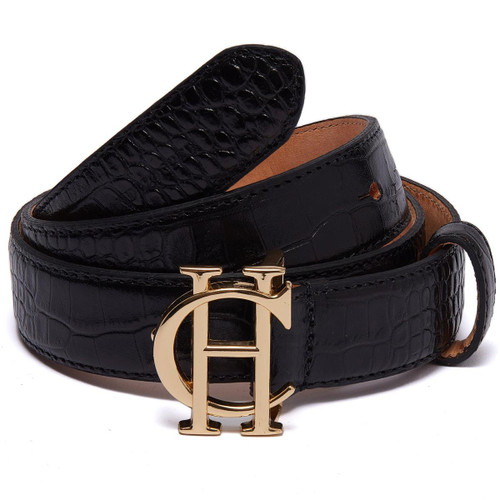 Black Croc Holland Cooper Womens HC Classic Slim Belt