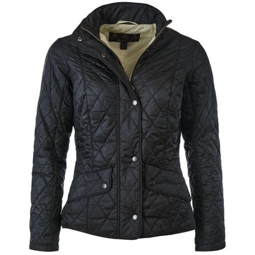 Black/Stone Barbour Womens Flyweight Cavalry Quilted Jacket
