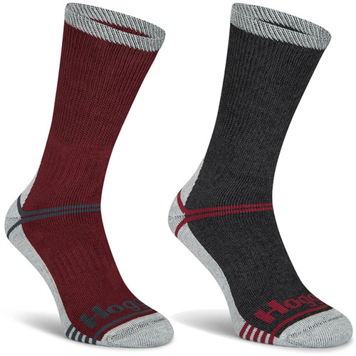 Burgundy/Grey Hoggs Of Fife Field & Outdoor Coolmax Socks Twin Pack