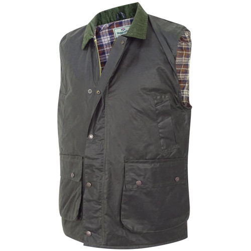 Olive Hoggs Of Fife Mens Padded Waxed Waistcoat