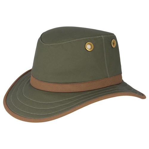 Tilley TWC7 Outback Waxed Cotton Hat In Olive