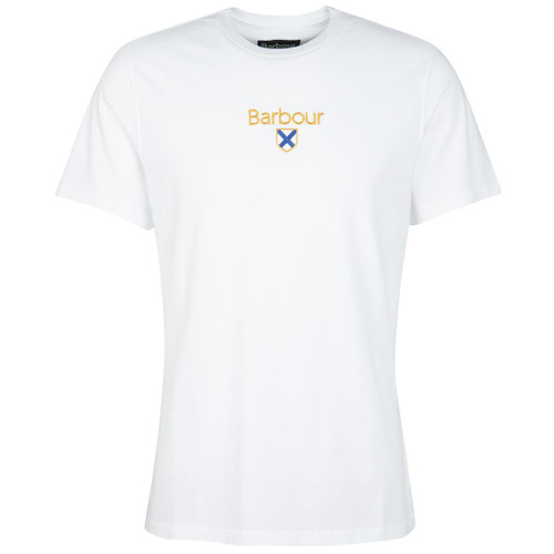 White Barbour Mens Emblem Tee