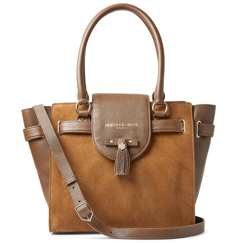 Tan Suede Fairfax & Favor Womens Windsor Tote Bag